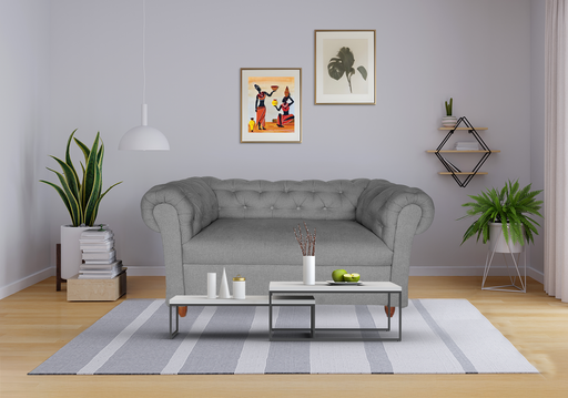 Indie 2 Seater Grey Sofa