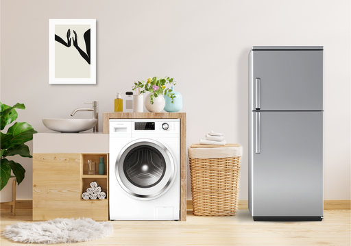 Double Door Fridge and Front Load Washing Machine Combo