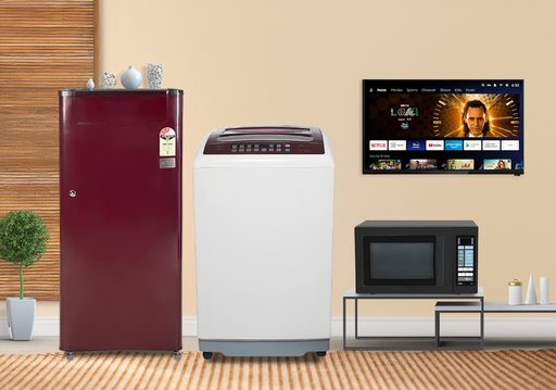 Fridge, Washing Machine, Microwave and Smart TV Combo