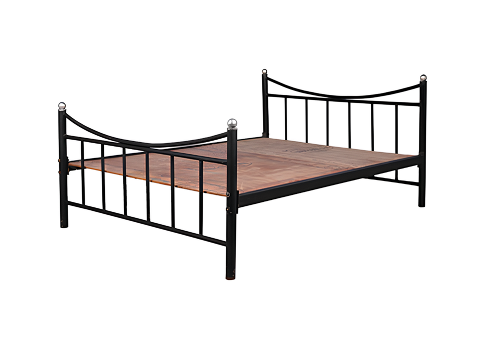 Wrought Iron Single Bed, Mattress and Bedside Table Combo