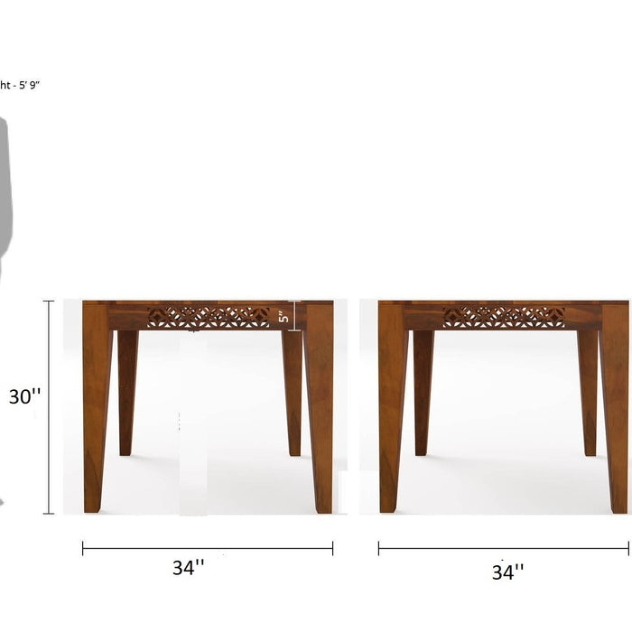 Pure Sheesham Solid Wood 2 Seater Dining Table Set