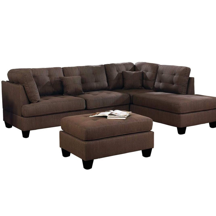 Choco Brown L Shape Sofa Set