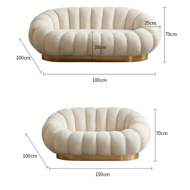 Pumpkin Lounge Sofa Set In White Colour