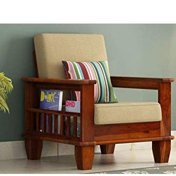 Amherst Solid Sheesham Wood 3+1+1 Seater Sofa Set