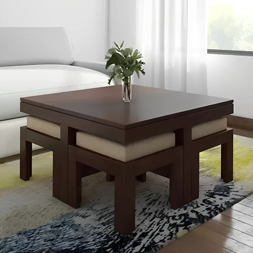Solid Wood Square Modern Coffee Table