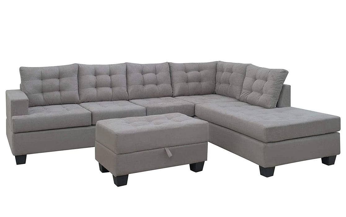 buy Madeira L Shape Sofa Set In Grey