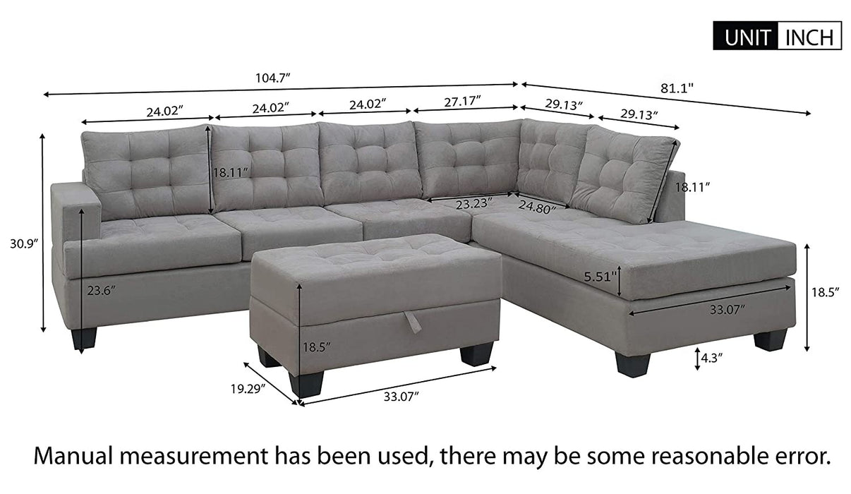 buy Madeira L Shape Sofa Set In Grey