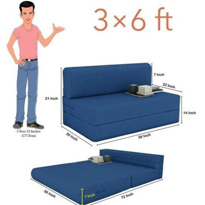 2 Seater Single Foam Folding Sofa Cum Bed