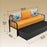 3 Seater Double Metal Pull Out Sofa Cum Bed With Storage
