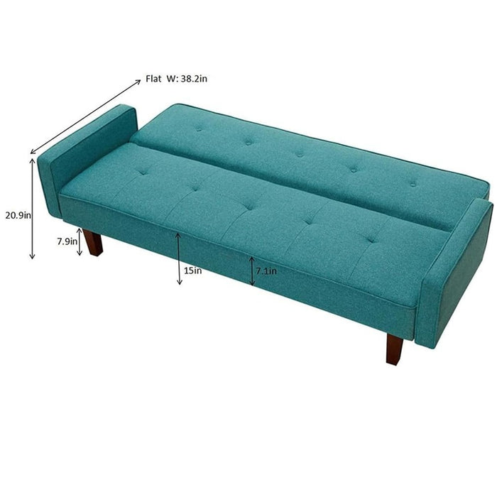 3 Seater Convertible Sofa Cum Bed In Sea Green Colour