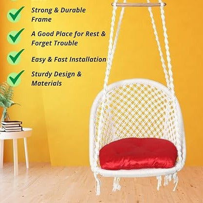 Wooden Swing for Adults/Cotton D Shape Swing Chair