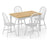 4 Seater Dining Table Two Tone With Set of 4 Dining Chair In White Finish