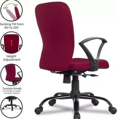 Fabric Office Adjustable Arm Chair