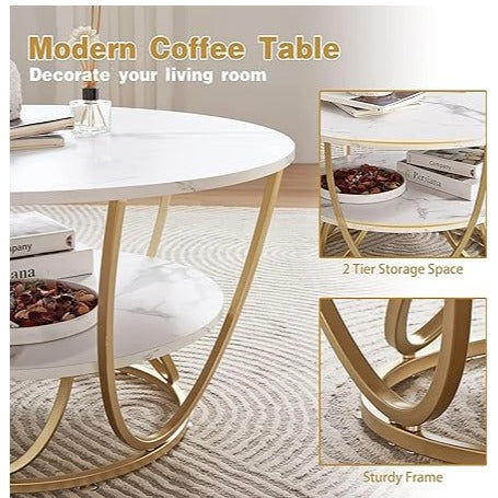 Total Crafts Round Modern Coffee Table