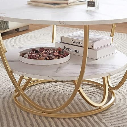 Total Crafts Round Modern Coffee Table