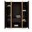 Engineered Wood 4 Door Wardrobe With Mirror In Melamine Finish
