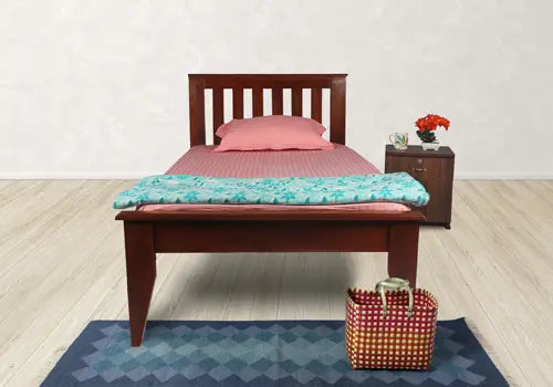 Solid Wood Single Bed, Mattress and Bedside Table Combo