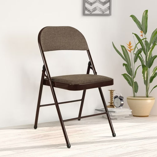 Metal Folding Chair in Brown Colour
